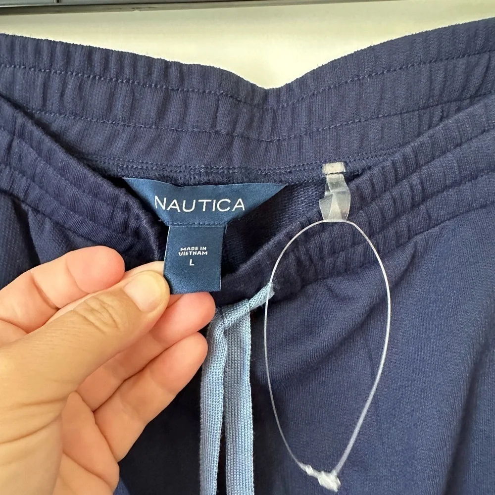 Nautica Navy Blue Long Sleeve and Pant Pajama Set Size L